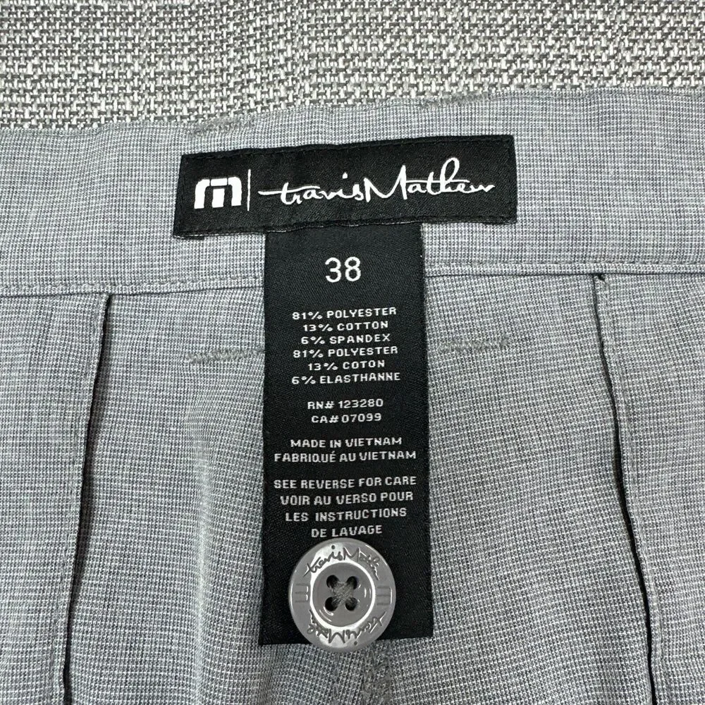 Travis Mathew Shorts Mens 38‎ Grey Golf 9.5 Inseam Chino Comfort Walking Casual